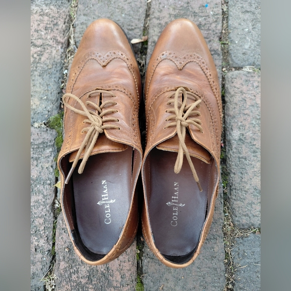 Cole Haan brown leather lace front dapper modern oxford preppy shoes Womens 9 - Picture 2 of 10